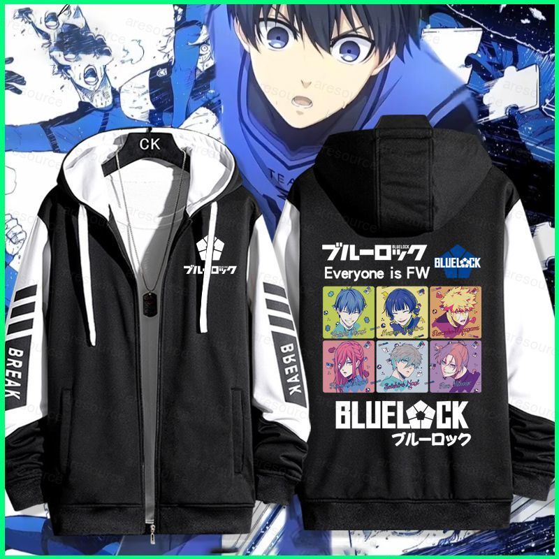 Blue Lock Isagi Yoichi Chigiri Hyoma Nagi Seishiro Bachira Meguru เสื้อซิป Hoodie เสื้อกันหนาวแขนยาว
