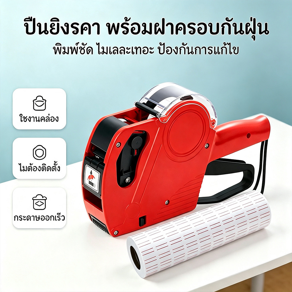 ปืนยิงป้ายราคา เครื่องตีราคา Price Labeler label sticker ป้ายราคา แข็งแรง ใช้งานง่าย ฟรีหมึก ทนทาน