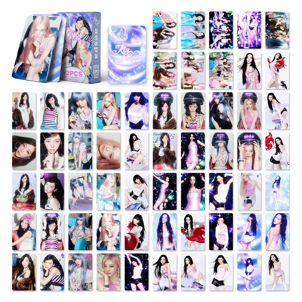 การ์ดภาพถ่ายสินค้า 92 Star AESPA Mini ญี่ปุ่นพิเศษ KISS N TELL การ์ดรูปถ่ายสติกเกอร์การ์ด LOMO พิมพ์
