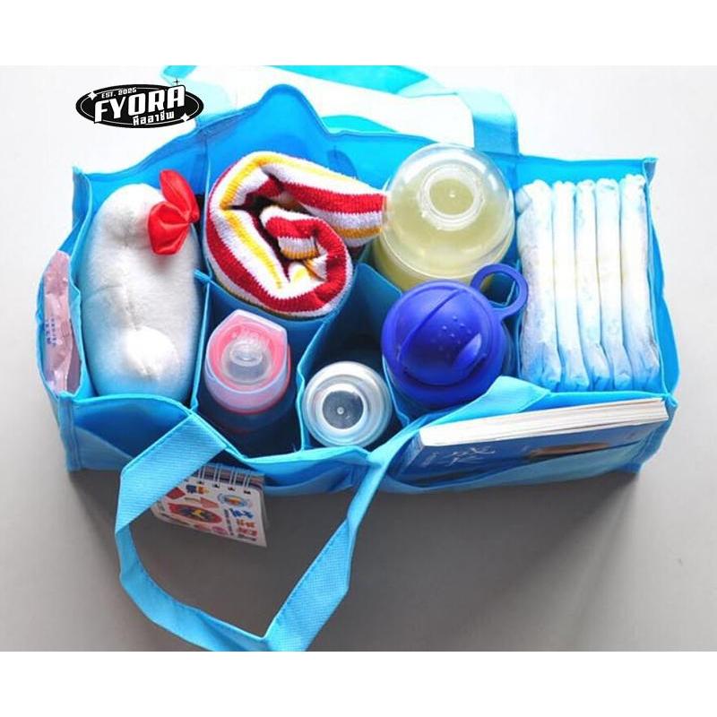 FYORA Mother Diapers Bag Travel Outdoor Portable Nappy Storage Tote Bag Blue & Pink