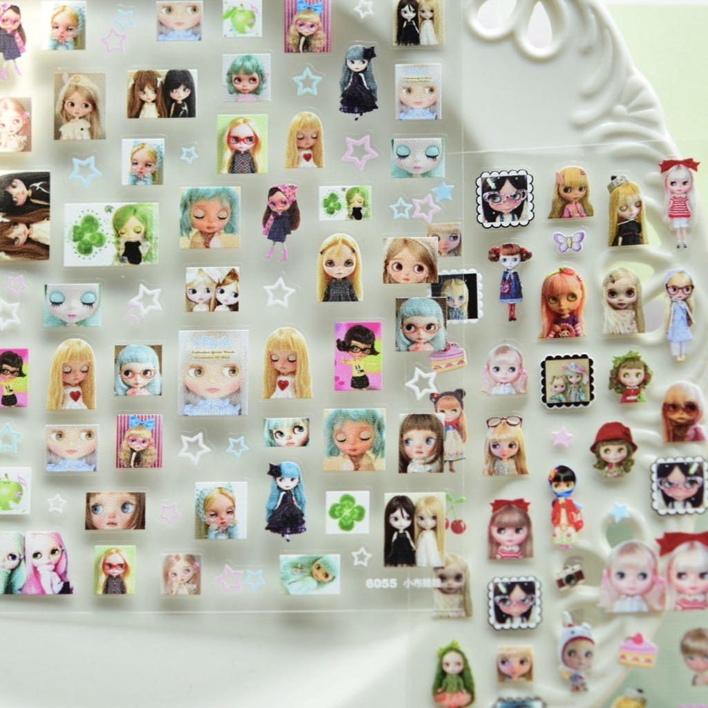 2026 รูปแบบใหม่ Millennium Style~y2k Super Cute blythe Sweetheart Doll Nails Sticker สไตล์โบราณ High
