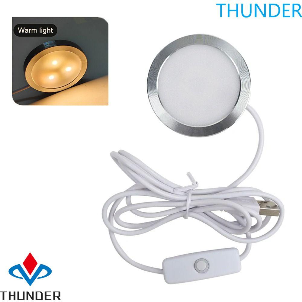 THUNDER โคมไฟวงกลม USB, สี RGB ปรับ 5V ไฟ LED บางเฉียบ, อุปกรณ์เสริมเครื่องพิมพ์ 3D Bright Light 3W DIY โคมไฟอลูมิเนียมตู้เสื้อผ้า