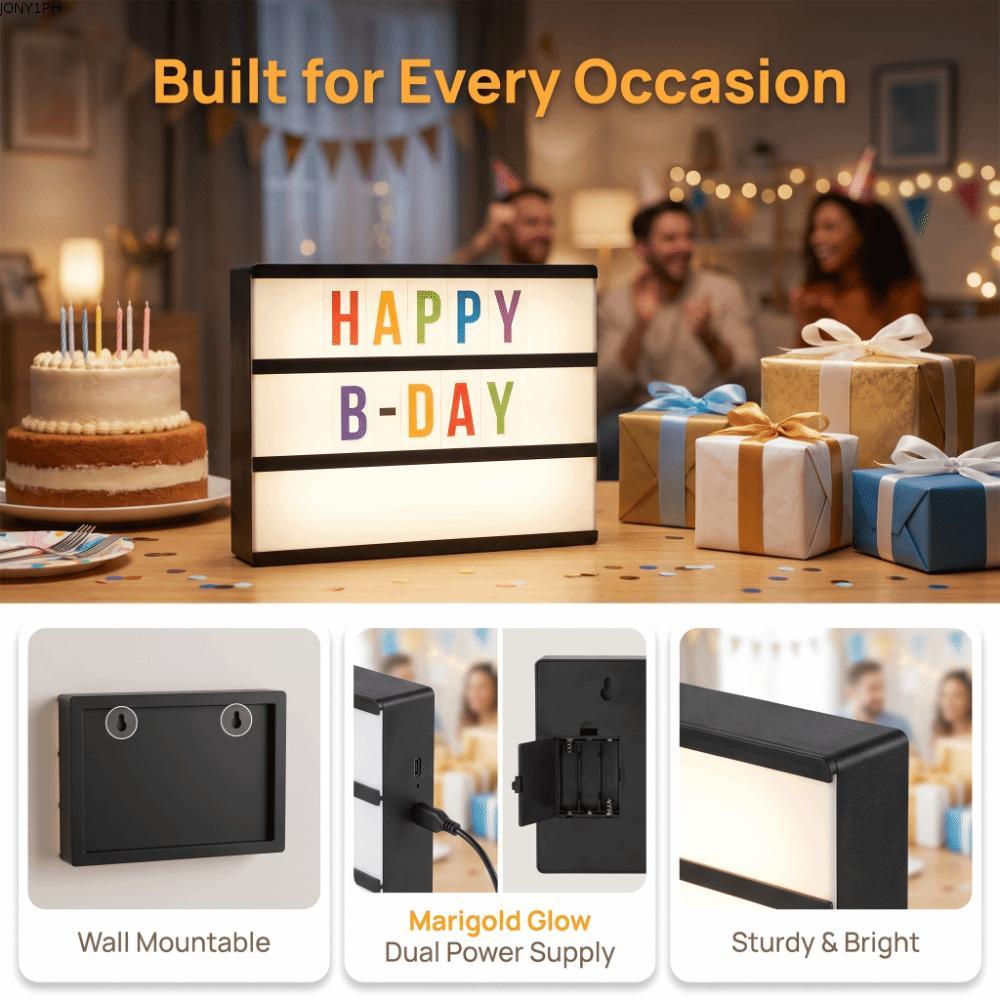 JONY1PH ไฟ LED, กล่องตัวอักษร PP A4, LED สีดําที่ใช้งานได้จริงห้องนอนกระดานข้อความแบบใช้ซ้ําได้