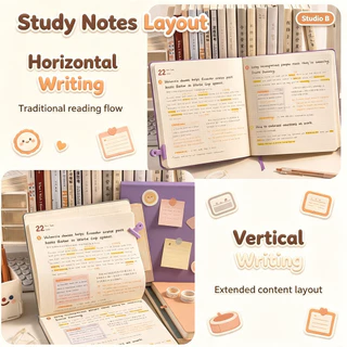 [คลังสินค้าพร้อม] [มี 6 สี] สมุดโน๊ตทรงสี่เหลี่ยมเรียบง่ายเส้นแนวนอนว่างเปล่าสมุดไดอารี่หนาพิเศษสมุดจดบันทึกนักเรียนศิลปะ