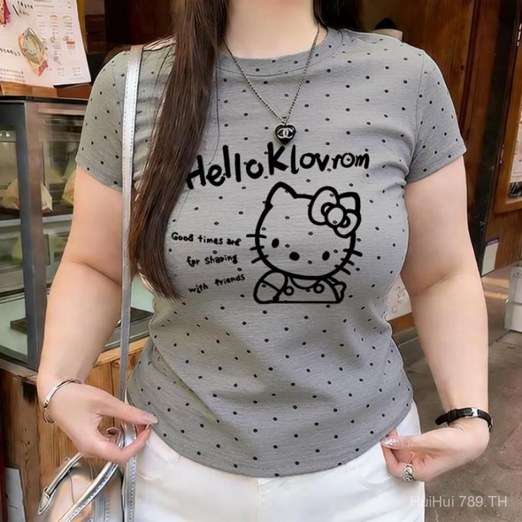 【“ hello Kitty ” ขายดี 】COD สาวพลัสไซส์หาชุดใส่? ชุดเซ็ทนี้คือคำตอบ! ใส่สวย ซ่อนไขมันได้ดี (จัดส่งตลอด 24 ชั่วโมง)ทุกวัน