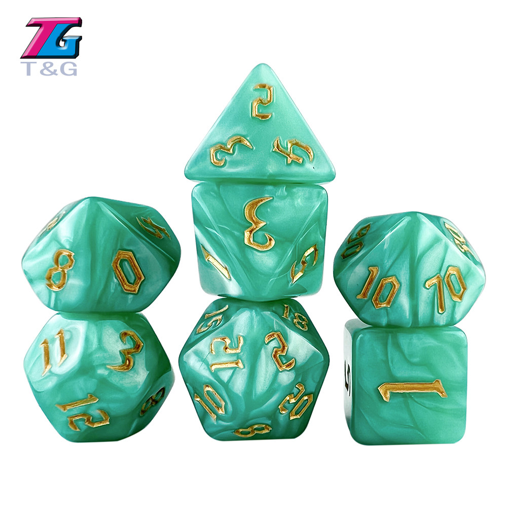 เกมกระดานตะแกรงหลายด้านดิจิตอล Mark สี DICE ชุดเจ็ดชิ้น DICE D4D6DD1012D20 Stopper