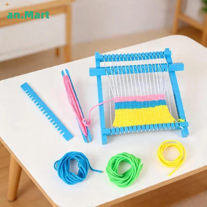 AN.MART STEM DIY Weaving Loom Kit เริ่มต้นที่เป็นมิตร Handmade Craft ชุดเครื่องมือสําหรับเด็กการศึกษ