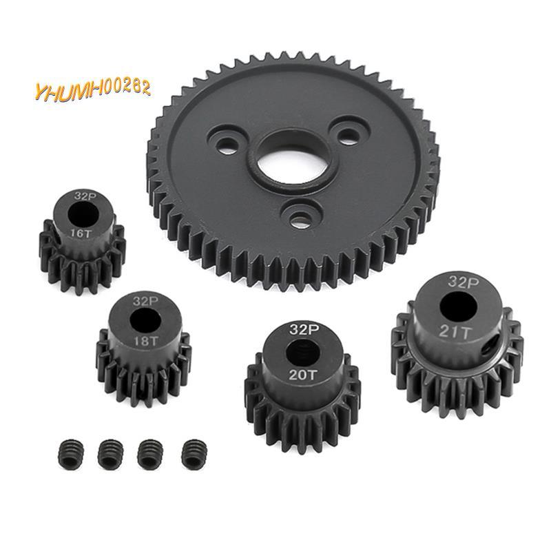 [Bestseller Y2Y]Metal Spur Gear 54T 0.8 32P 3956 พร้อม 16T 18T 20T 21T ชุดเกียร์สําหรับ 1/10 Stamped