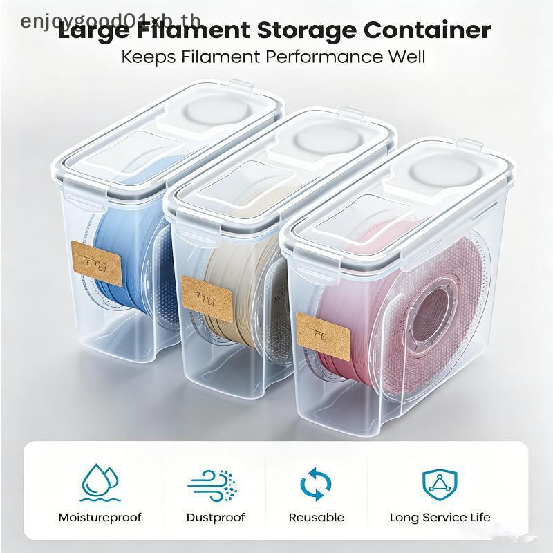 EDTH 3D เครื่องพิมพ์เส้นใยกล่องเก็บแห้ง 1/4 ชิ้นปิดผนึกฝุ่นความชื้นคอนเทนเนอร์สําหรับนักเรียน 3D การพิมพ์ Classes
