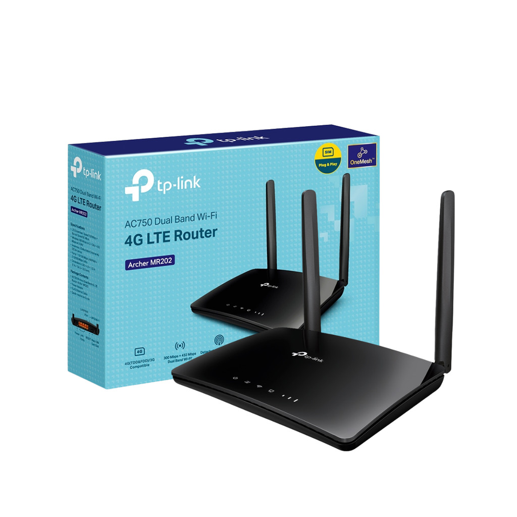 TP-Link Archer MR202 เราเตอร์ใส่ซิม AC750 Wireless Dual Band 4G LTE Router ประกันศูนย์ 3 ปี