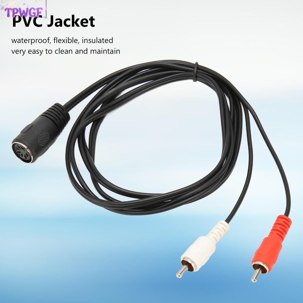 TPWGF DIN 7 Pin Female to Dual RCA Male Cable, Plug and Play 1.5 m/4.9ft Sound Adapter Cable, Profes