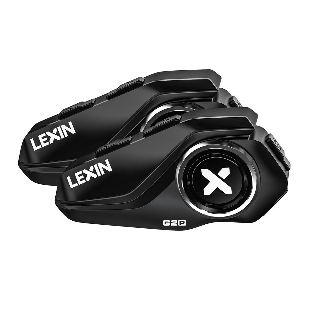 LEXIN G2P Motorcycle Inter System with Bluetooth 5.1 - Dual Set for Long-Distance Communication, Noi