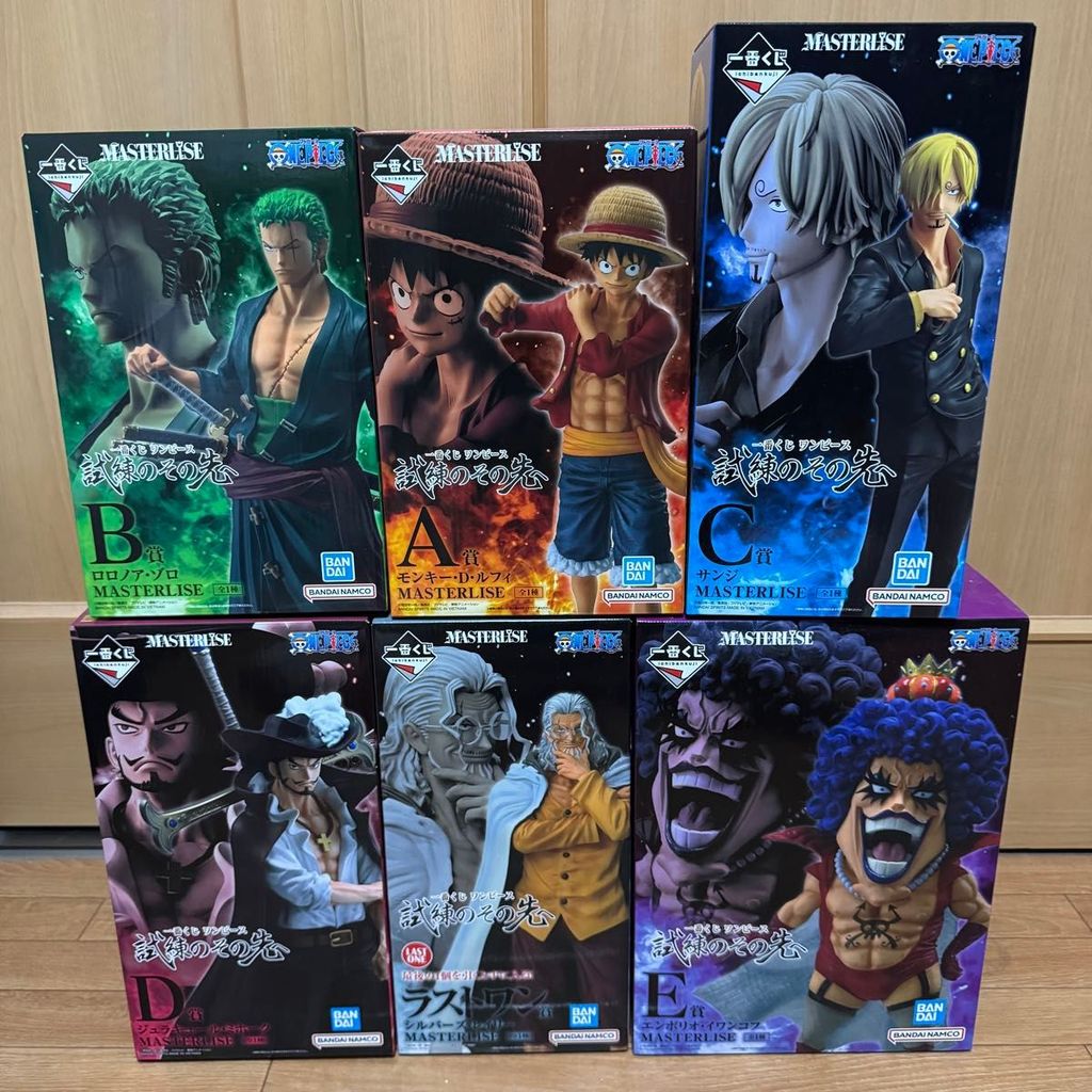 Ichiban Kuji One Piece Figure 6 Set Luffy Zoro Sanji Mihawk Rayleigh Last