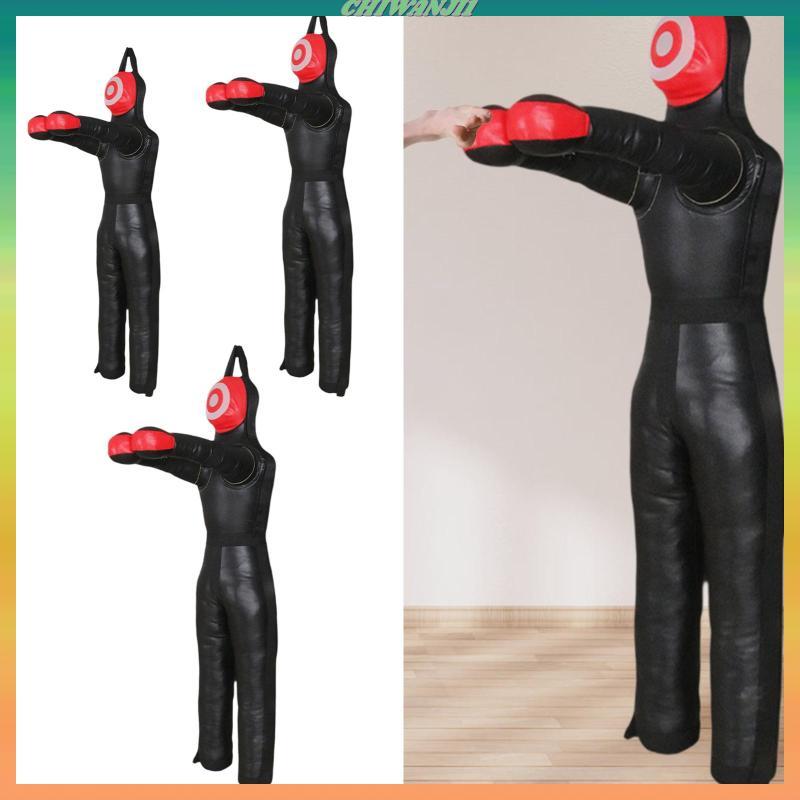 [ Chiwanji1] Unfilled หนัง PU มวย Dummy ผู้ใหญ่การฝึกอบรม Mannequin มวยปล้ํา Grappling Dummy กระเป๋า