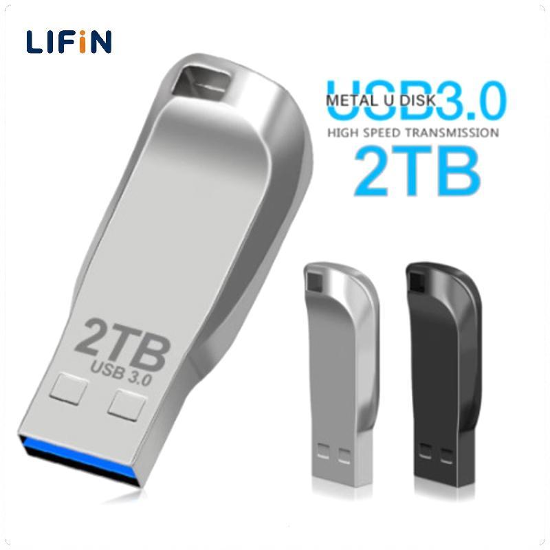 Lifin Mart 2TB แฟลชไดรฟ์ USB 3.0, แฟลชไดรฟ์ USB 2TB ความเร็วสูง1TB แฟลชไดรฟ์ USB กันน้ำอะแดปเตอร์ TYPE-C อัพเกรดใหม่