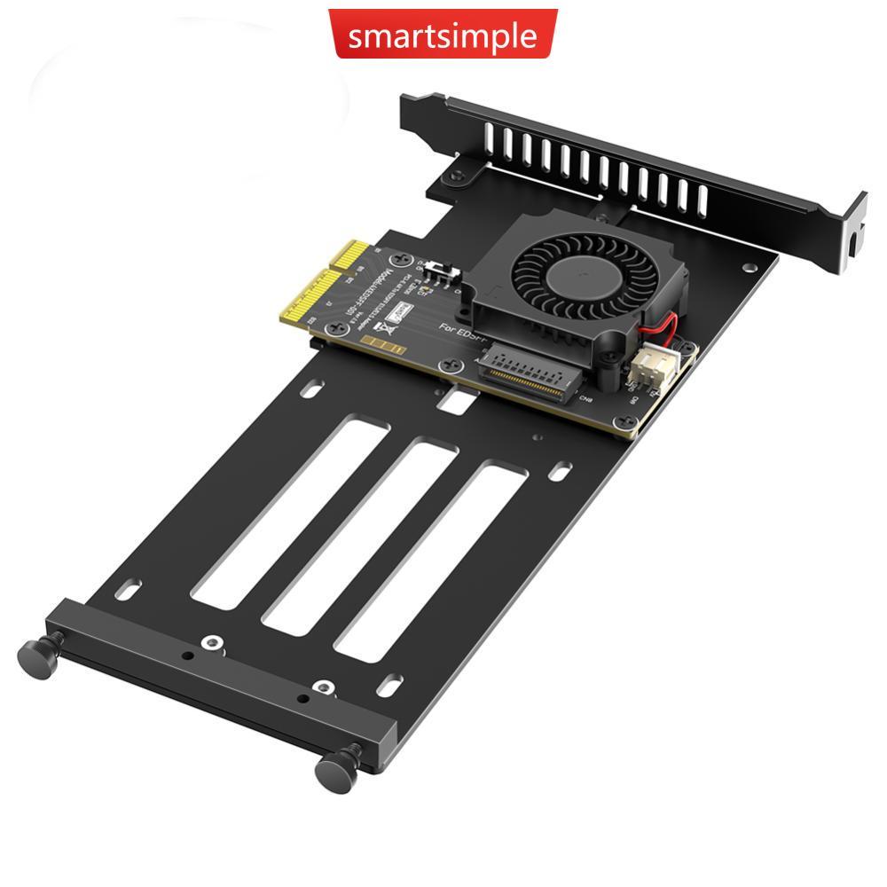 SMARTSIMPLE PCIe 5.0 x4 ถึง E1ส/จ3.S (EDSFF Gen-Z) การ์ดอะแดปเตอร์ SSD พร้อมพัดลมระบายความร้อนสําหรั