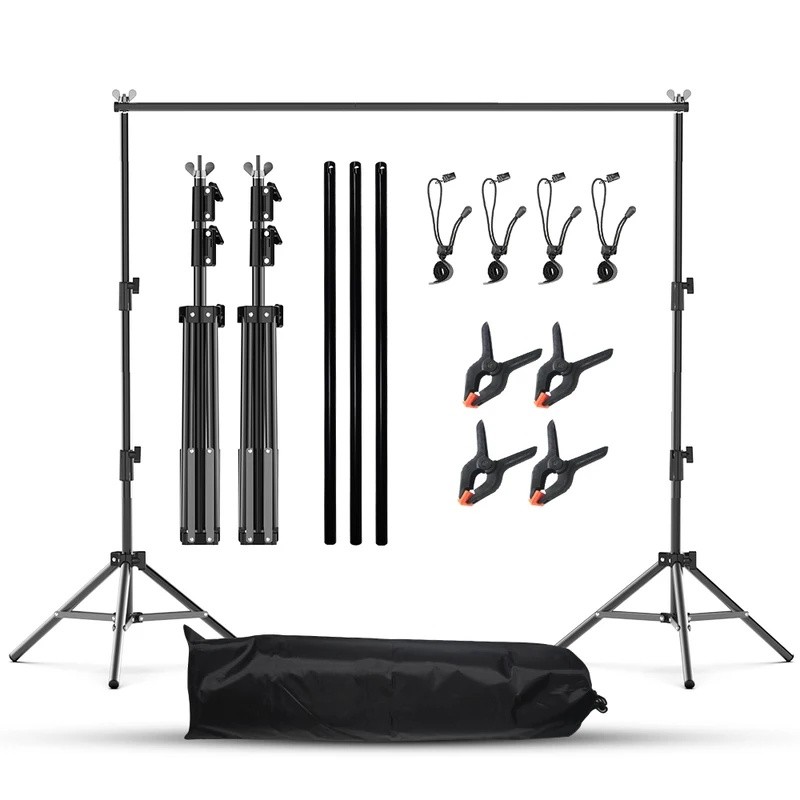 KLQT การถ่ายภาพฉากหลังขาตั้งปรับ Photo Studio Video พื้นหลังระบบ 2MX3M 2.6MX3M ฉากหลังแบบพกพากระเป๋า