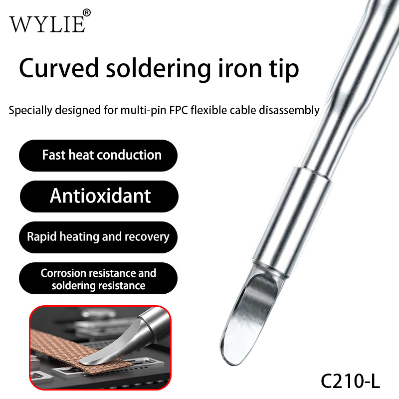 WYLIE C210-L เคล็ดลับหัวแร้ง 3D พื้นผิวโค้ง Fitting Design Rapid Stripping FPC สายริบบิ้นสําหรับ 210Series Solder Station