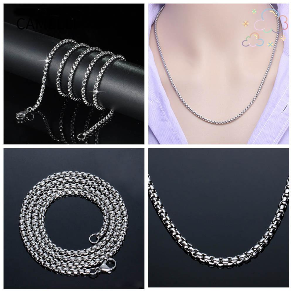 CAMELLI สร้อยคอโซ่ Cool Hip Hop สีเงิน 2mm/2.5mm/3mm/3.5mm/4mm