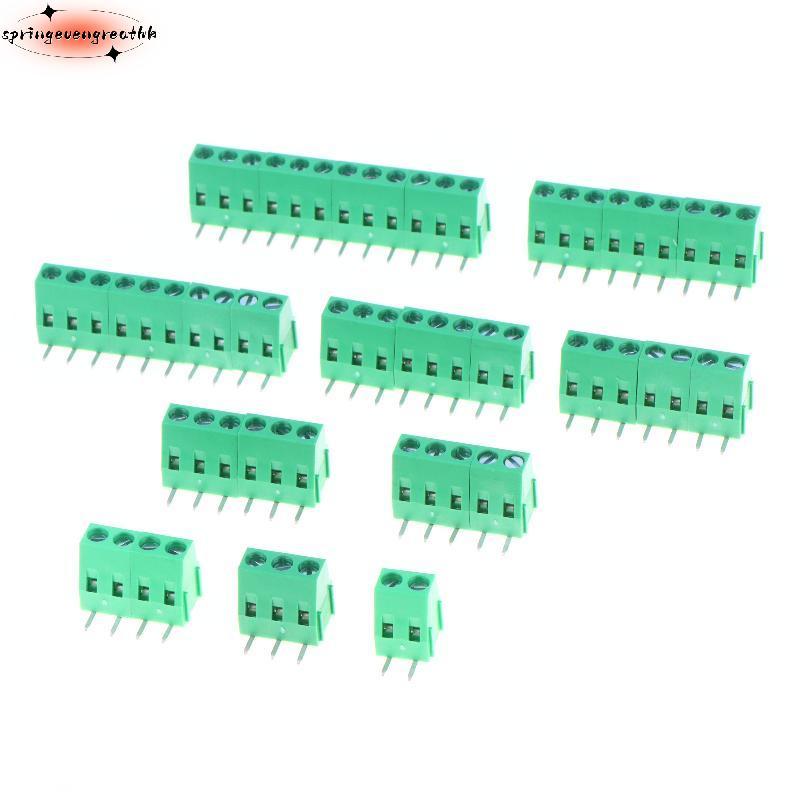 SPING DG128R WJ128R มุมขวาสกรู Terminal Blos 5.0 มม.Pitch 2-12P Universal PCB Connectors สําหรับไฟ L
