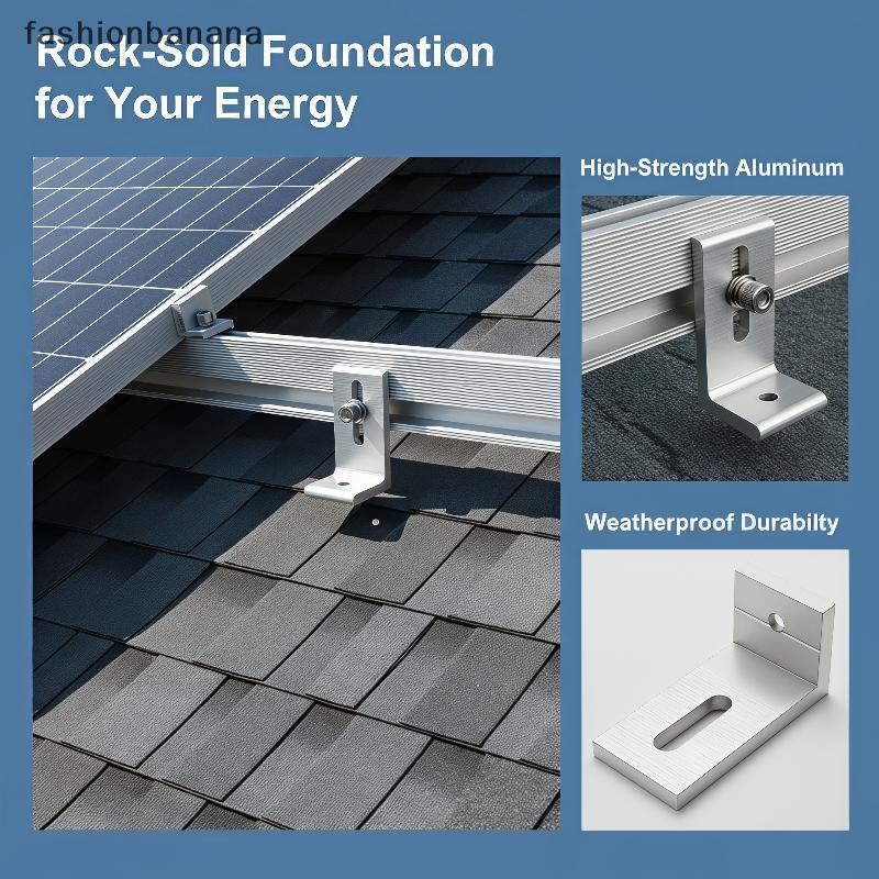 [fashionbanana] L-Foot/L-Feet Mount Aluminium Braet สําหรับรางแผงโซลาร์เซลล์รองรับสต็อกใหม่