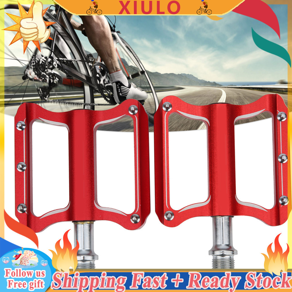 Xiulo GUB GC020‑DU แป้นเหยียบแบริ่งอะลูมิเนียมอัลลอยจักรยานเสือหมอบอะไหล่อะแดปเตอร์จักรยานสีแดง