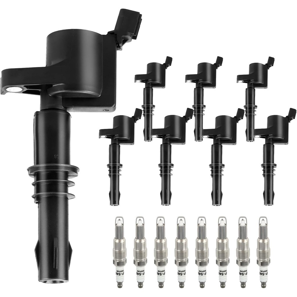 คอยล์จุดระเบิด Pack & หัวเทียนสําหรับ 5.4 V8 2004 2005 2006 2007 2008 Ford Lincoln Expedition F150 F