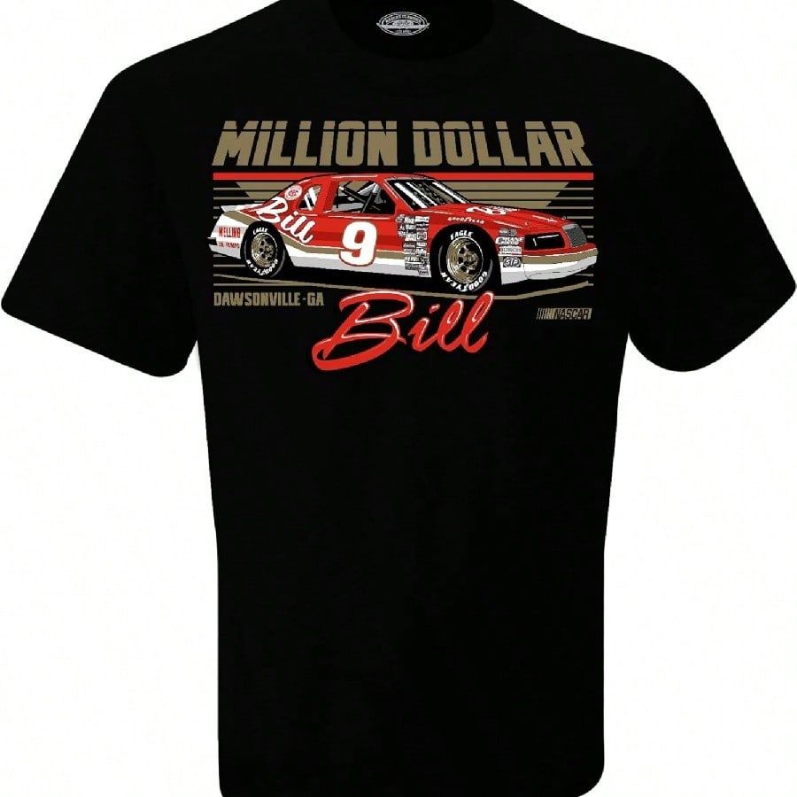 Bill Elliott 9 Nascars 2023 Million Dollar Bill Black T-Shirt