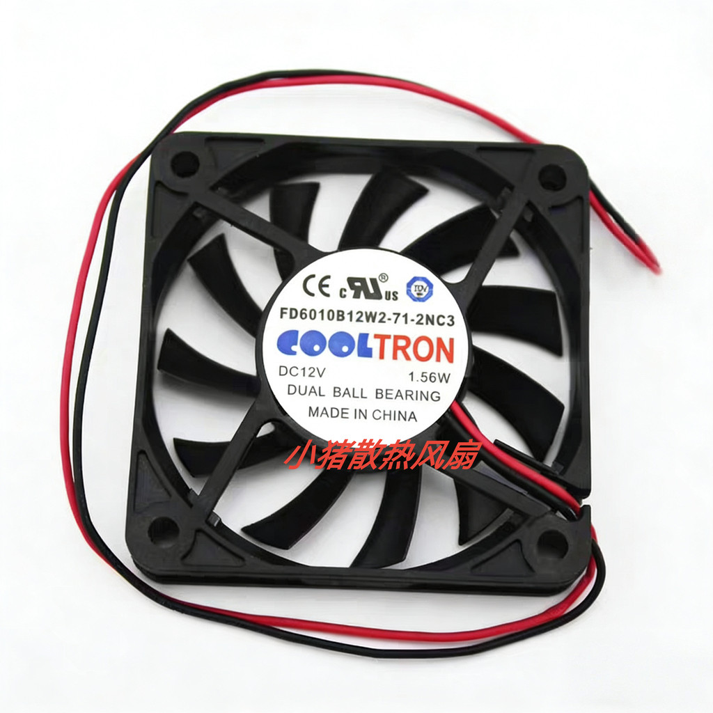 COOLTRON Original FD6010B12W2-71-2NC3 12V1.56W 6CM แชสซีพัดลมระบายความร้อน