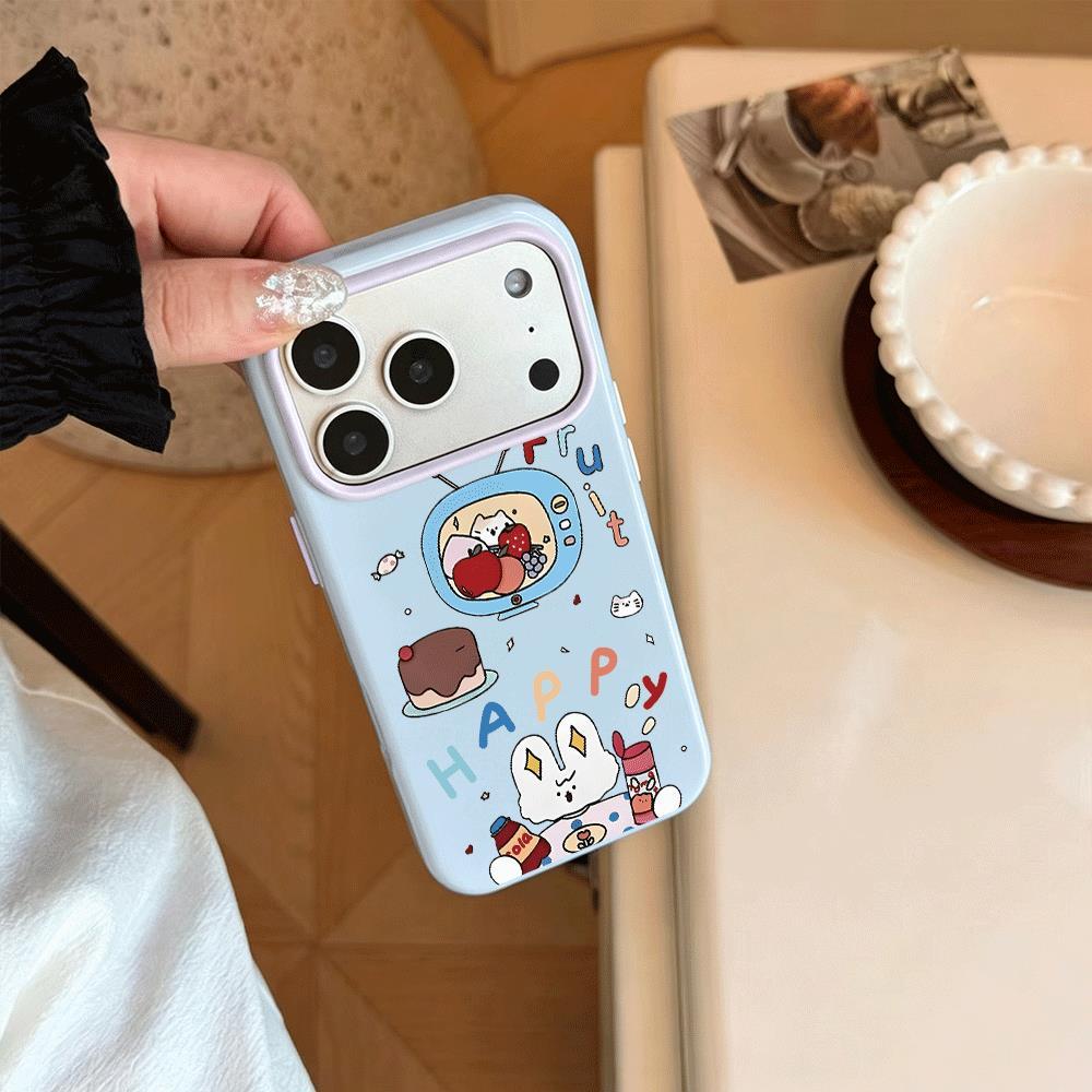 เคสกระต่ายพร้อมขนมชานมสําหรับ iPhone17/16ProMax/16/15Plus/14/13Pro