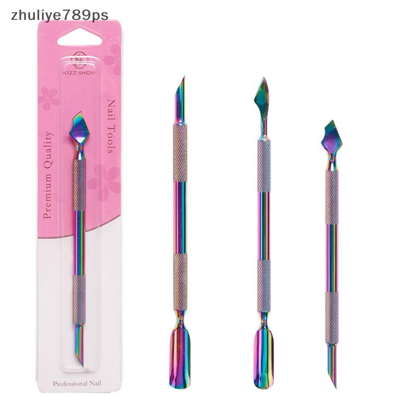 Zhuliye789ps] 1 PC Double-ended สแตนเลส Cuticle Pusher เล็บ Remover เล็บ Stis เครื่องมือสําหรับเล็บใ