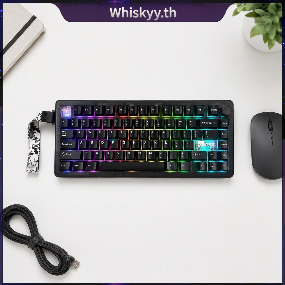 [whiskyy.th] QK75 81-Key Hot Swap Gasket Mechanical Keyboard ไร้สาย RGB