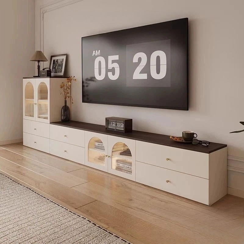 Modern Solid Wood TV Console  Living Room TV Cabinet Tv Media Storage Cabinet Household Floor Cabine