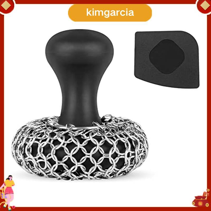kimgarcia Cast Iron Scrubber - 316 Cast Iron Cleaner Scrubber Chainmail Scrubber สําหรับกระทะเหล็กหล