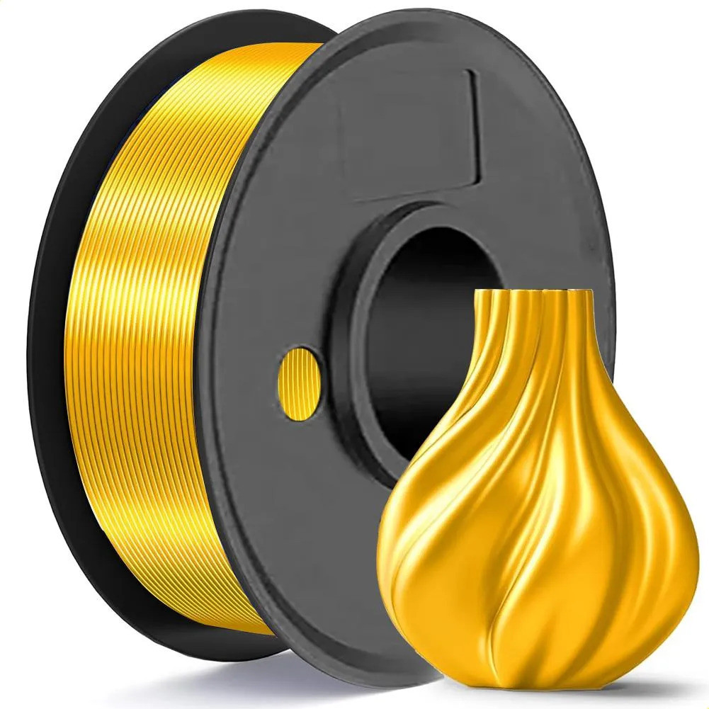 250g ผ้าไหมทอง Pla Filament สําหรับ 3d เครื่องพิมพ์ 1.75 มม. +/- 0.03 มม., สําหรับ FDM 3D เครื่องพิมพ์และปากกา