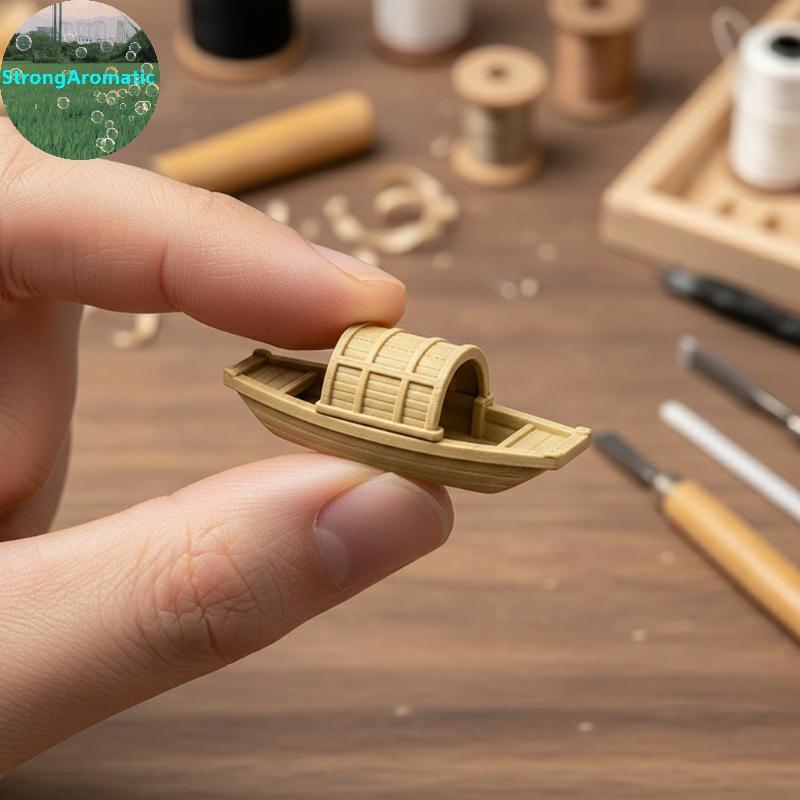 StrongAromatic Miniature จําลองตกปลาเรือเครื่องประดับรายละเอียดสูงเรซิ่นเรือสําหรับ Home Office Desk
