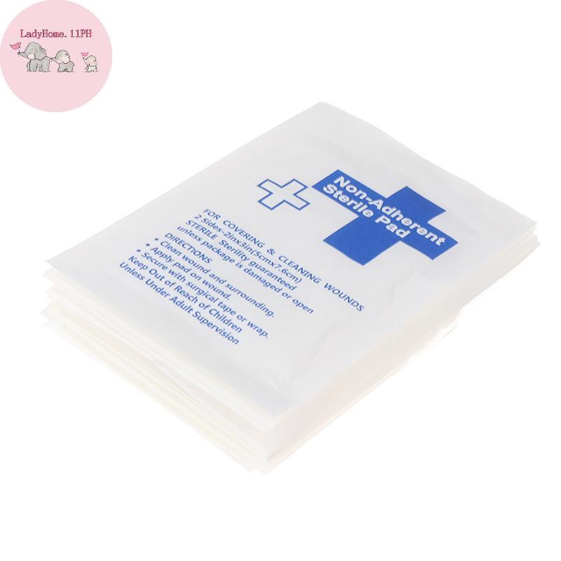 LadyHome 10 ชิ้นกันน้ํา Gauze Pad Non-Atterent Pad ชุดปฐมพยาบาลแผล Dressing เทปหมัน Medical Gauze Pa