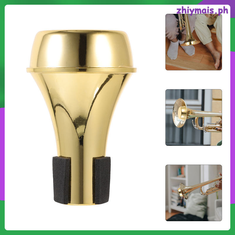 ABS Golden Mini Trumpet Practice Mute Compact Replacement อุปกรณ์เสริมสําหรับเครื่องมือ zhiymais