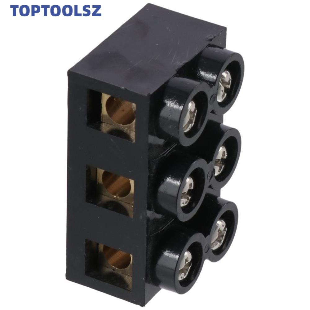 TOPTOOLS Screw Electric Barrier Strip, 3 ตําแหน่ง 500V Terminal Block, Terminal Post Dual Row 60A สี