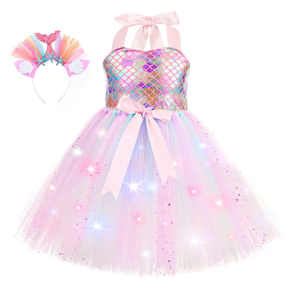 Flash Princess Dress Mermaid Princess Suit Ariel Gradient Breakthrough Dress Seaside Atmosphere Cost