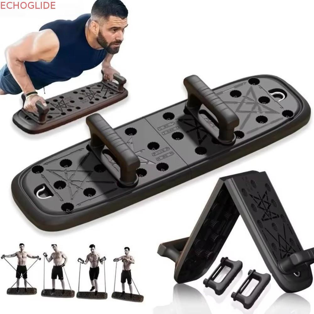 ECHOGLIDE Push-Up Board, พับพร้อมที่จับ Push-Up Stands, Dip Stands ลื่นแบบพกพา Strength Training Pus