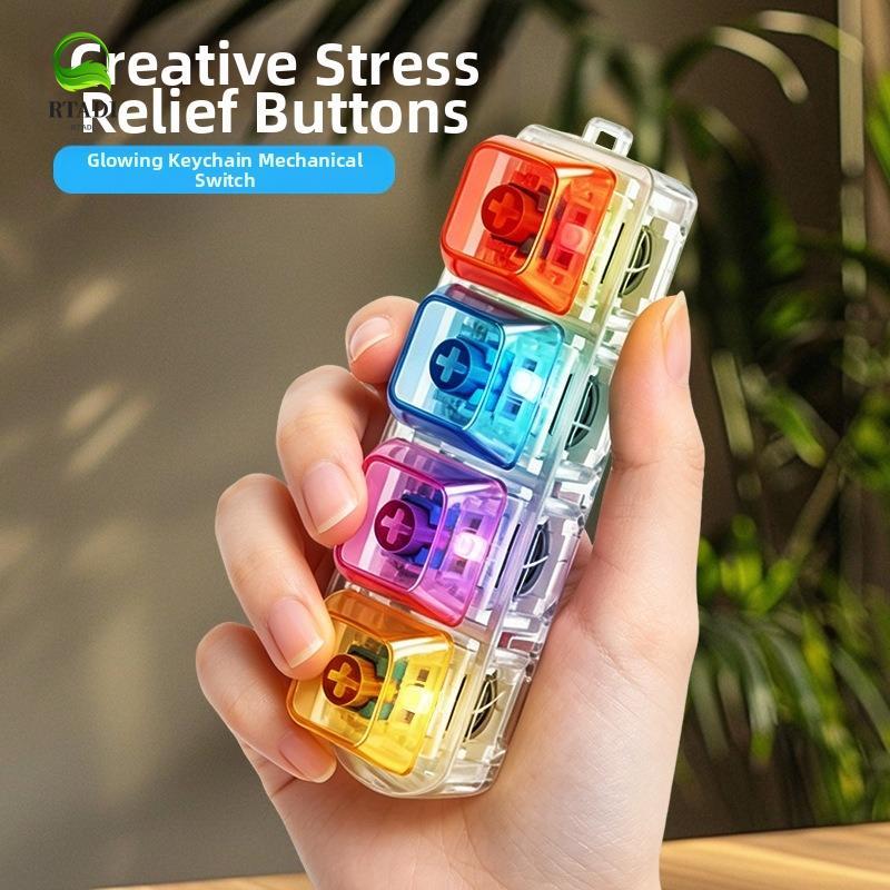 RTADI Mechanical Switch Keyboard, Crisp Clicky Press Feeling Transparent LED Keyboard Keychain, Wear