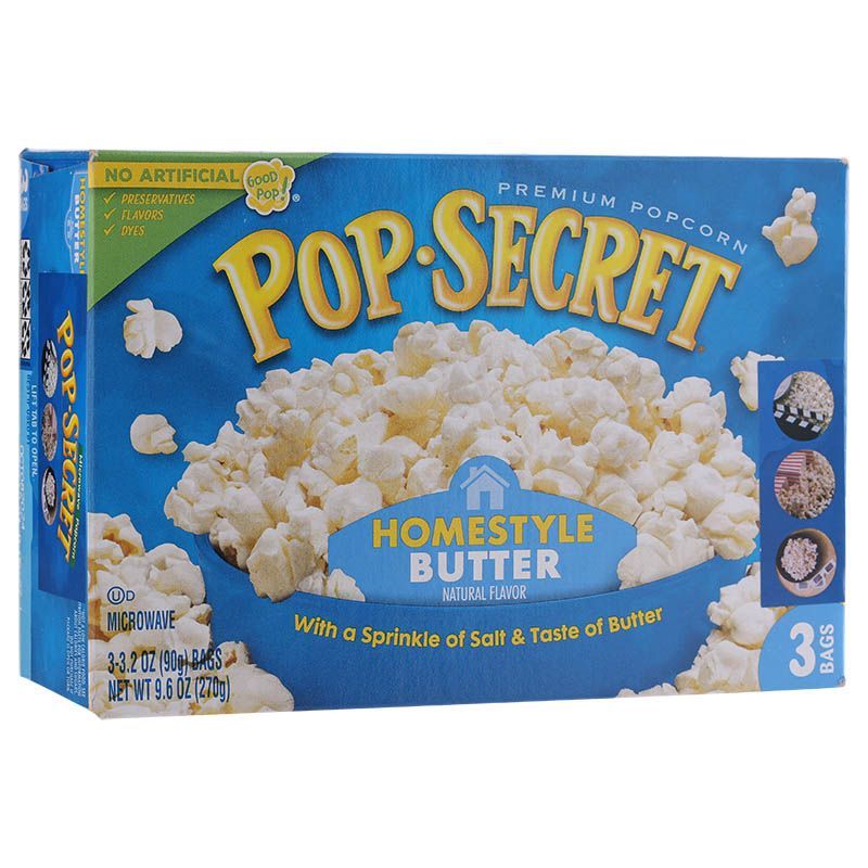 ป็อบซีเคร็ทเมล็ดข้าวโพดดิบโฮมสไตล์บัตเตอร์ 270กรัม Pop Secret Homestyle Butter 270g.
