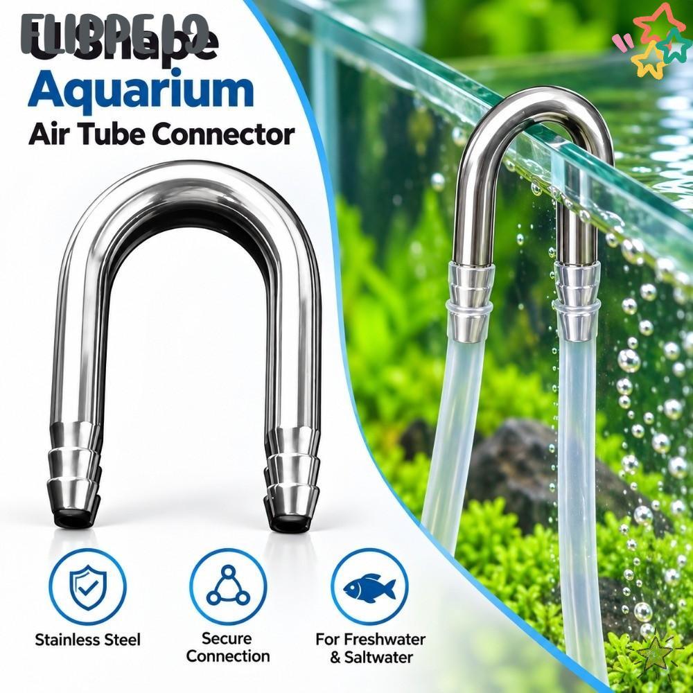 FLIPPE1J Air Tube Connector, U รูปร่างสแตนเลส Aquarium Airline Connector, 4-5 มม.หลอด Diffuser ใช้งา