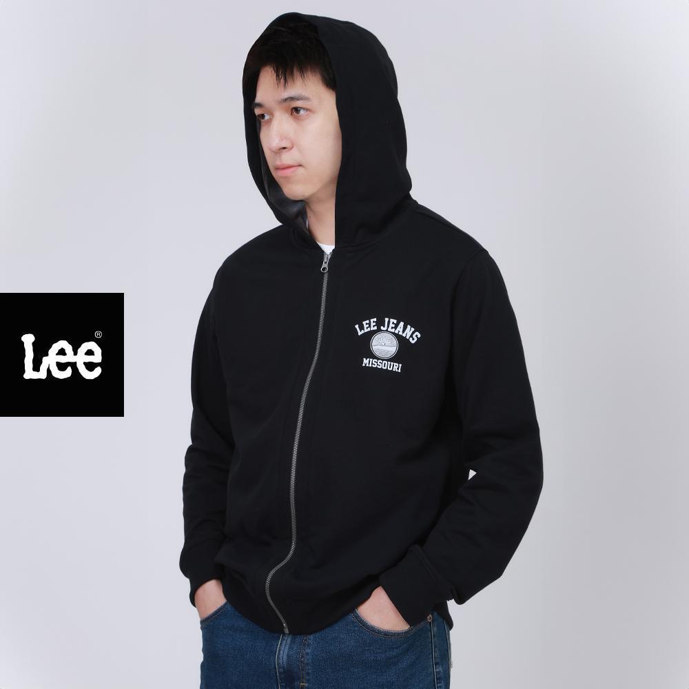LEE เสื้อฮู้ดดี้มีซิปผู้ชาย รุ่น LE S626MZIPF04 สีดำ