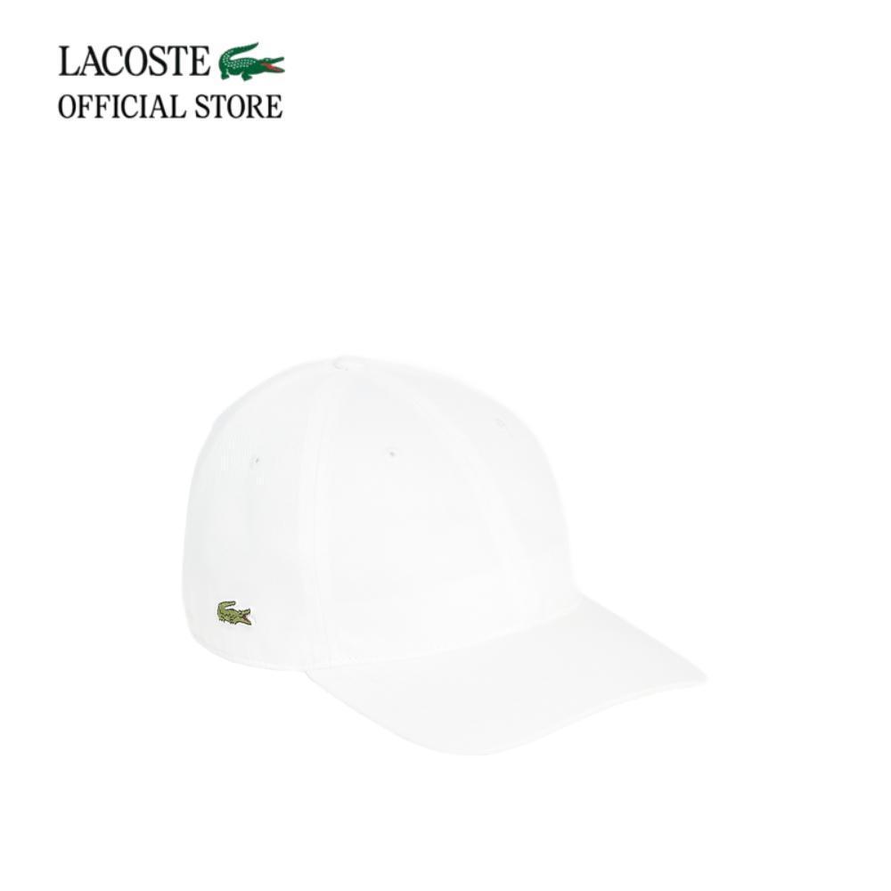 LACOSTE หมวกผู้ใหญ่ COTTON TWILL CAP รุ่น RK7384 - WHITE