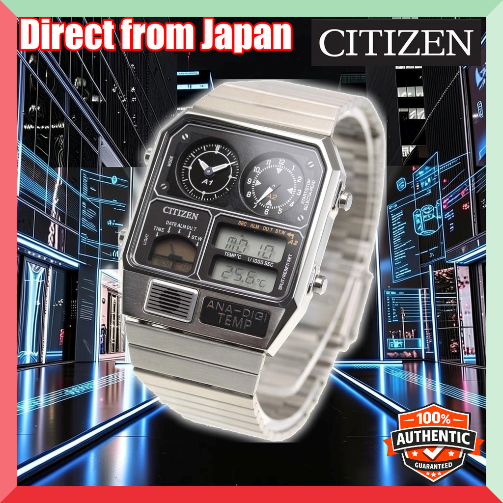 CITIZEN ANA-DIGI TEMP Reissue Model Wristwatch Silver JG2101-78E นาฬิกา 【Direct from Japan】