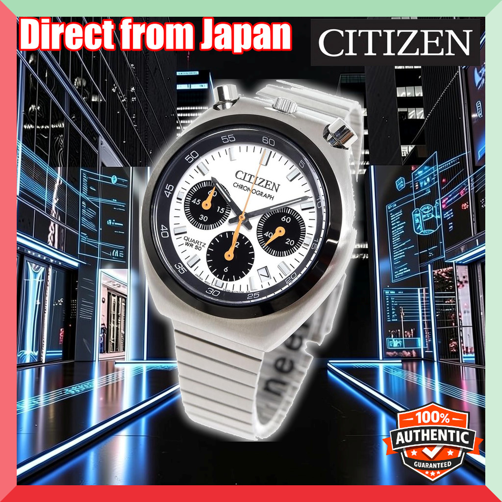 CITIZEN COLLECTION Record Label Tsuno Chrono Men's Wristwatch AN3660-81A - White นาฬิกาผู้ชาย 【Direc