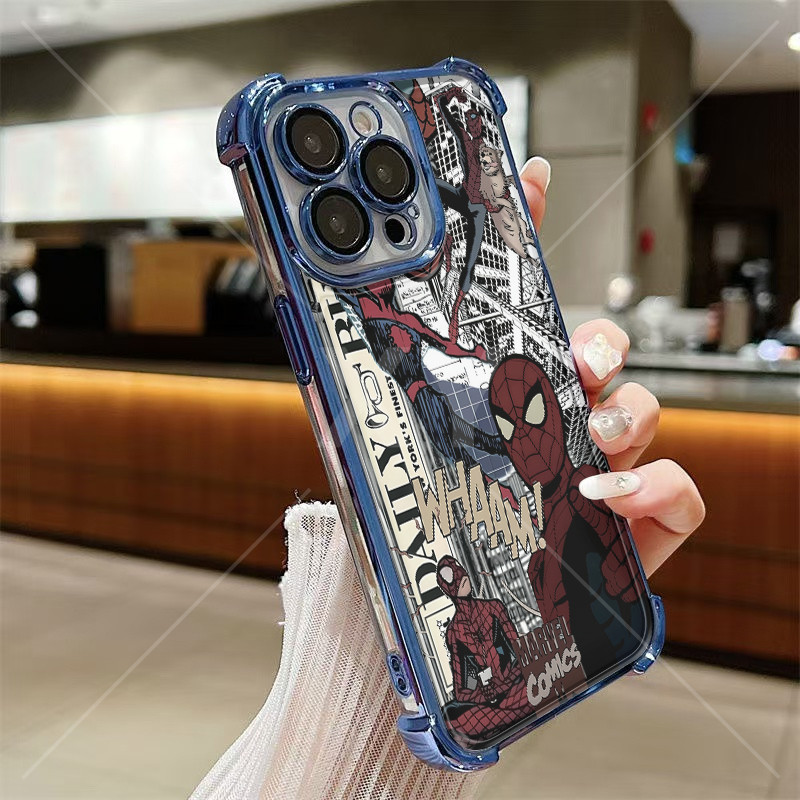 เคส Infinix Hot 60i Hot 60 Hot 60 Pro Hot 50 Pro Plus Hot 50 Pro Hot 50i Hot 50 4G Hot 50 5G Hot 40i Hot 40 Pro การ์ตูน Spider Man กล้องซิลิโคนป้องกัน soft shell