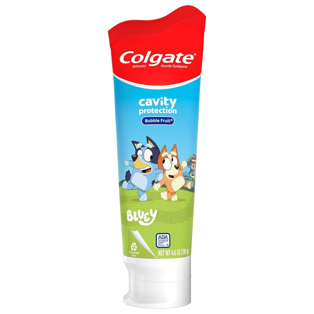 Colgate Kids Bluey Toothpaste with Fluoride, Fights Cavities, Mild Fruit Flavor, Sugar Free, 4.6 Oz 